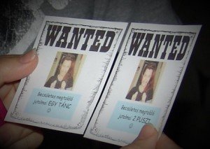 Wanted-kártya-lánybúcsúra