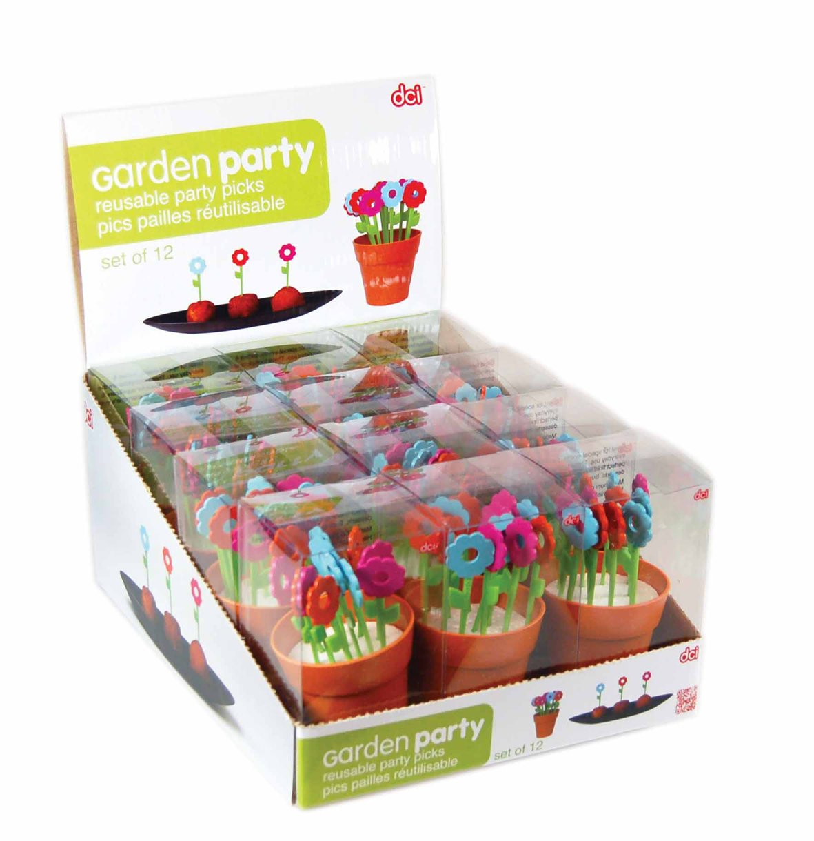 Virágcserép falatka felszúró fogpiszkáló helyett. 