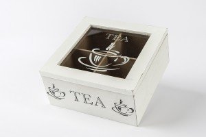 Teás doboz - 4 rekeszes teafilter tartó